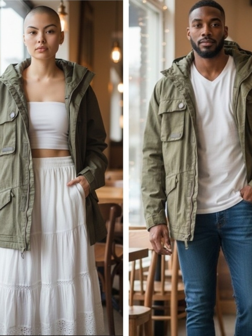 Burtons Unisex Olive Utility Jacket